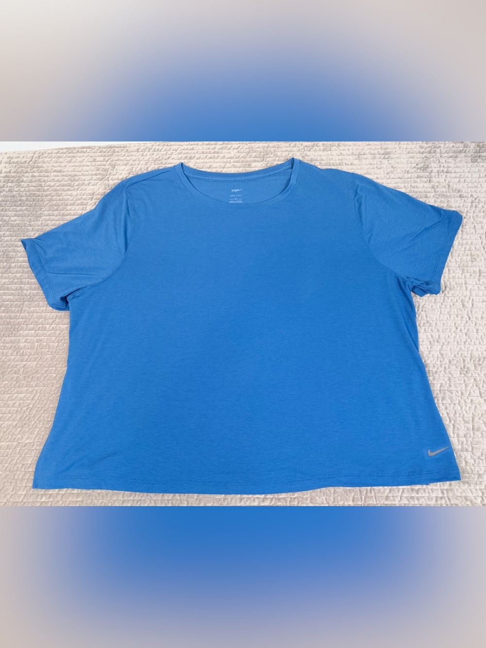 NIKE Yoga Dri-FIT Women's Short Sleeve Performance Tee Blue Size 3X‎